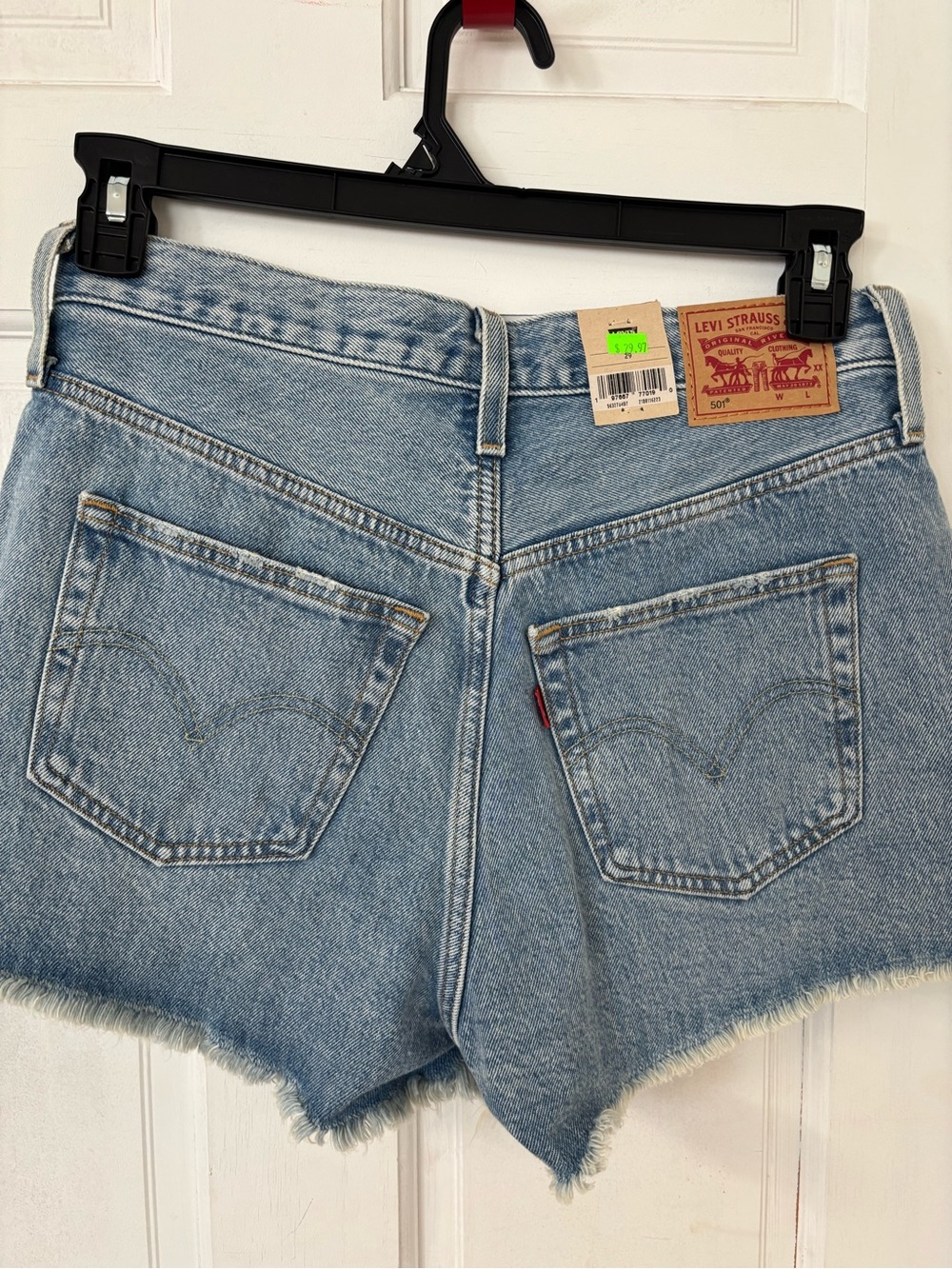 Levi's Light Blue 501 High-Rise Denim Shorts - Picture 2 of 4